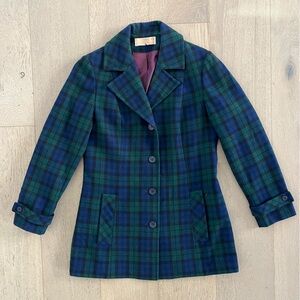 Pendleton Vintage Wool Plaid Pea Coat